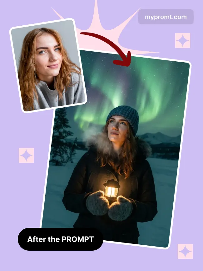 Northern lights portrait — example 2