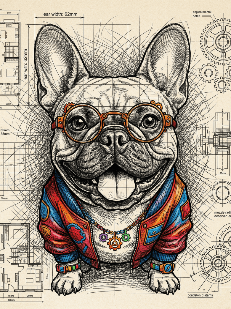 Blueprint Sketch Portrait Prompt — AI prompt result (after)