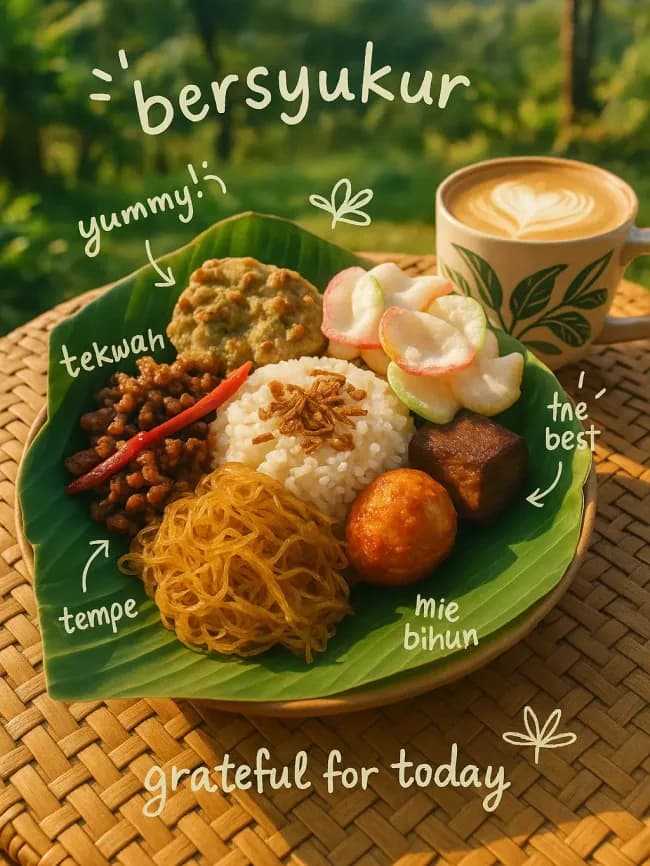 Cafe food photo with doodles — AI prompt result (after)