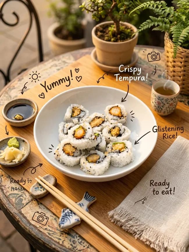 Cafe food photo with doodles — example 2