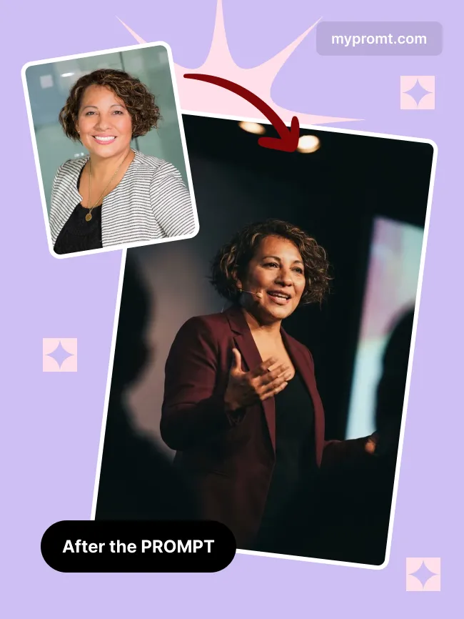 Conference stage speaker portrait — example 2
