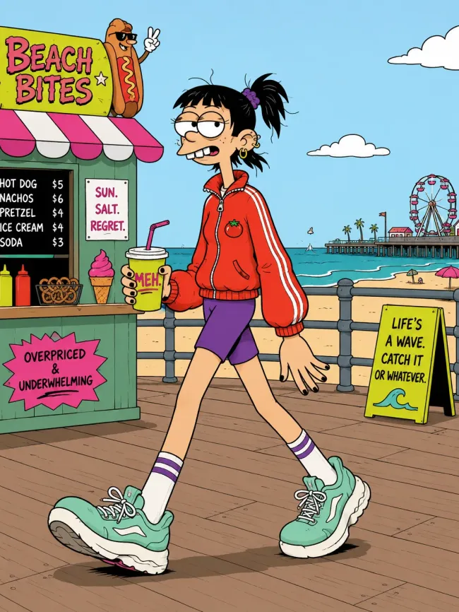 Deadpan cartoon character — example 2