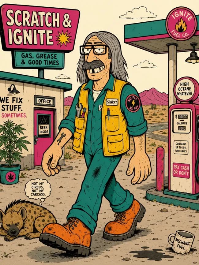 Deadpan cartoon character — example 3