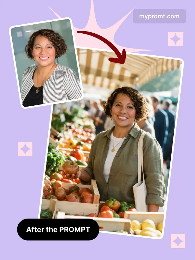 Farmers market produce portrait — example 2