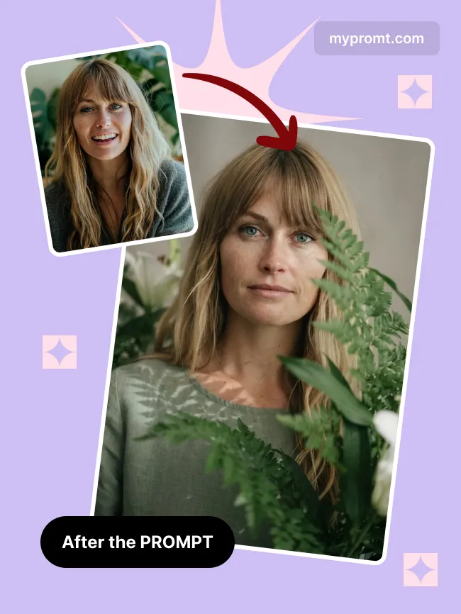 Fern and white lilies studio portrait — example 2