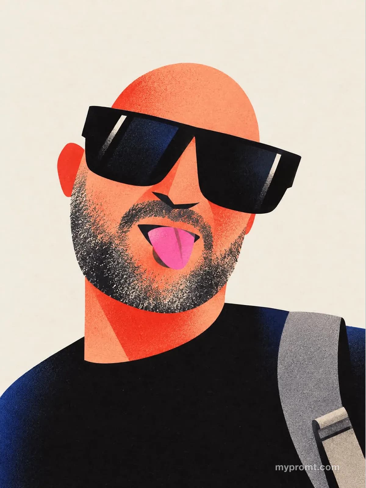 Flat geometric character poster — example 5