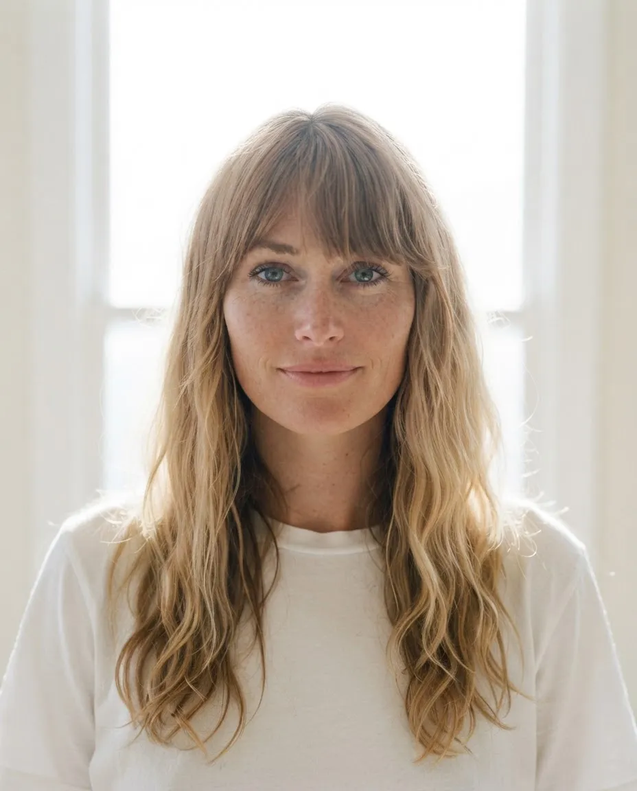 Portrait against a bright window with the background blown to white and soft light wrapping the face