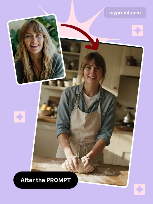 Home kitchen baking portrait — example 2