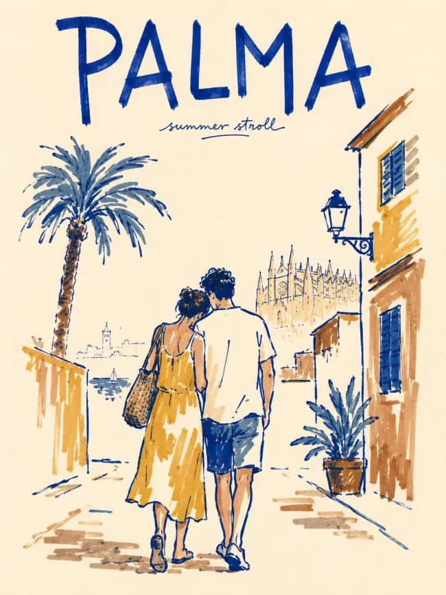 Marker-pen travel poster — AI prompt result