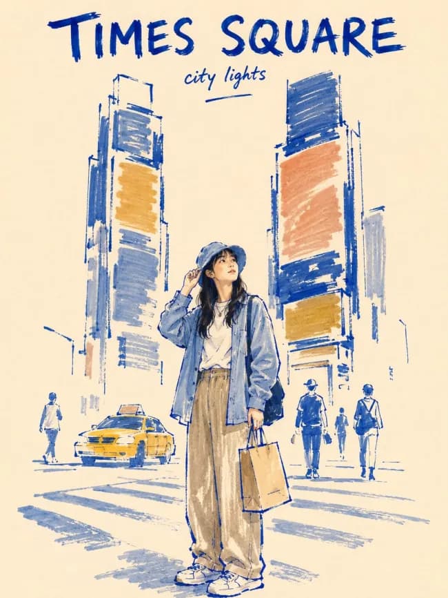 Marker-pen travel poster — example 4