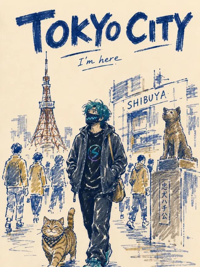 Marker-pen travel poster — example 5