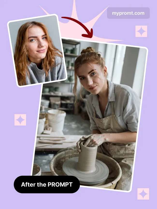 Pottery wheel studio portrait — example 2