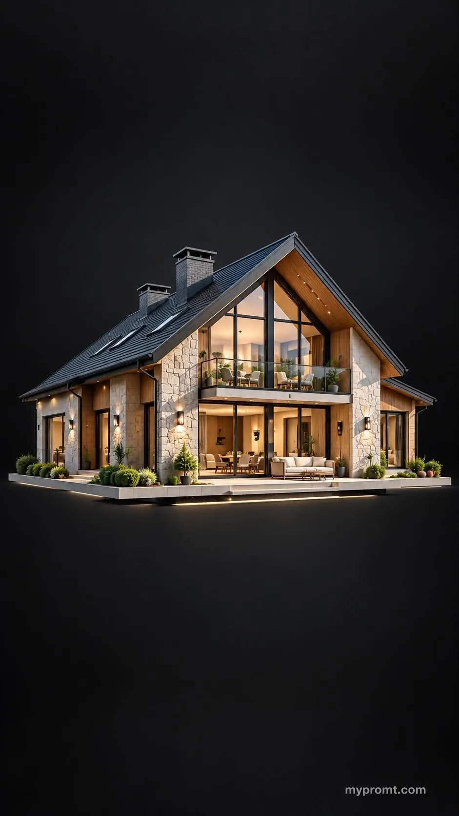 Reference image of a modern country house used as the starting point