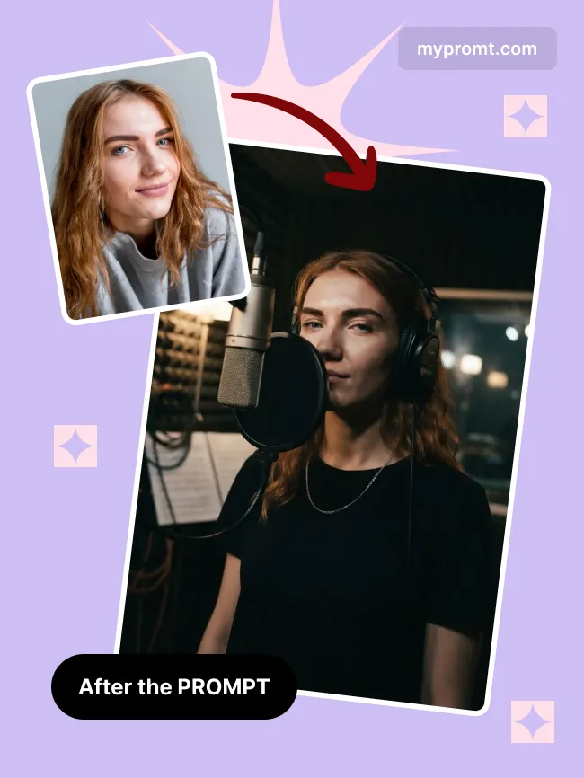 Recording studio mic portrait — example 2