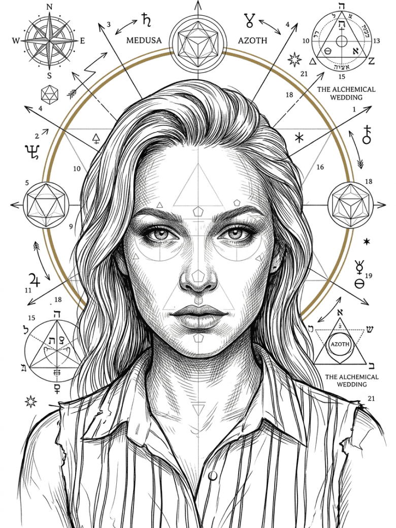 Sacred Geometry Ink Portrait Prompt — AI prompt result (after)