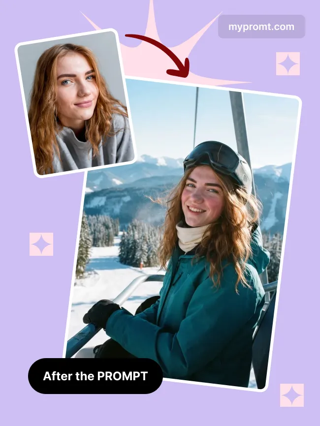 Ski lift chair mountain portrait — example 2