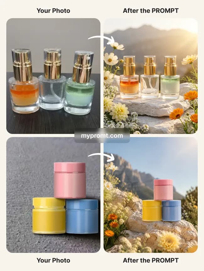 Skincare campaign in an alpine wildflower garden — example 3