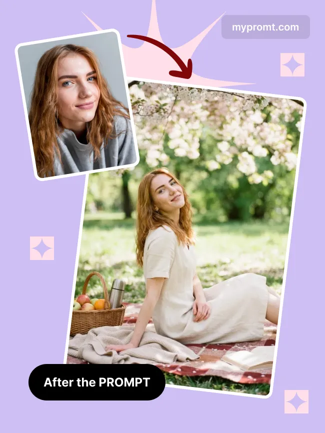 Spring picnic blanket portrait — example 2