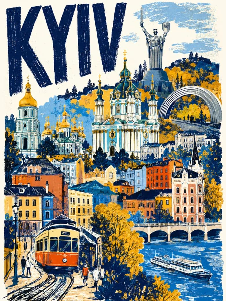 Travel Poster for Any City in Hand-Drawn Style — example 2