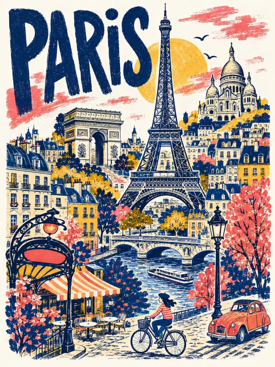 Travel Poster for Any City in Hand-Drawn Style — AI prompt result