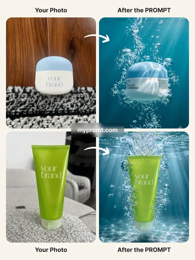 Underwater splash product commercial — example 2
